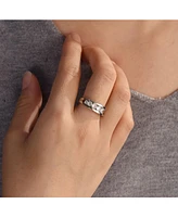 Bling Jewelry Modern Graduated Cubic Zirconia Cz Statement Band Ring .925 Sterling Silver