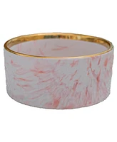 Marble Dog Bowl: Blush Pink & Gold Accent