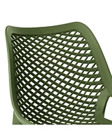 5-Piece Resin Square Patio Dining Table Set with Stackable Chairs