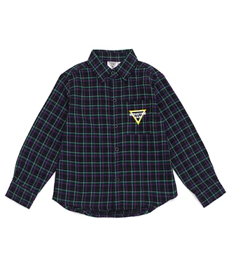 Monster Jam Boys Grave Digger Truck Flannel Matching Family Button Down Shirt