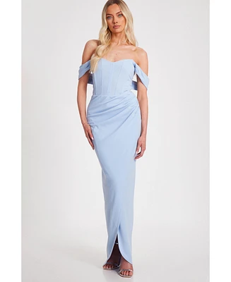 Quiz Women's Corset Detail Scuba Crepe Maxi
