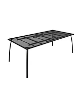in Rectangle Metal Patio Outdoor Dining Table