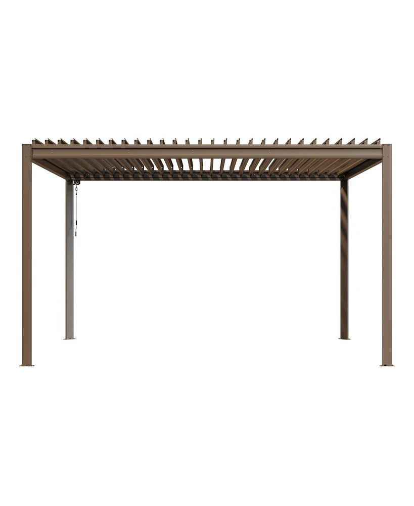 Mondawe 10x13FT Outdoor Aluminum Pergola Louvered