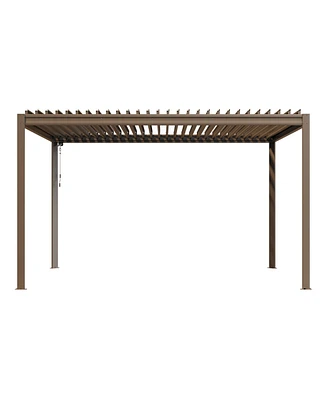 Mondawe 10x13FT Outdoor Aluminum Pergola Louvered