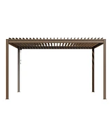 Mondawe 10x13FT Outdoor Aluminum Pergola Louvered