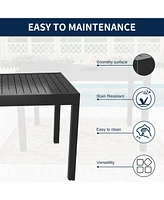 Expandable Patio Dining Table, Metal Aluminum Outdoor Table for Porch Lawn Garden Bistro Rectangular Table