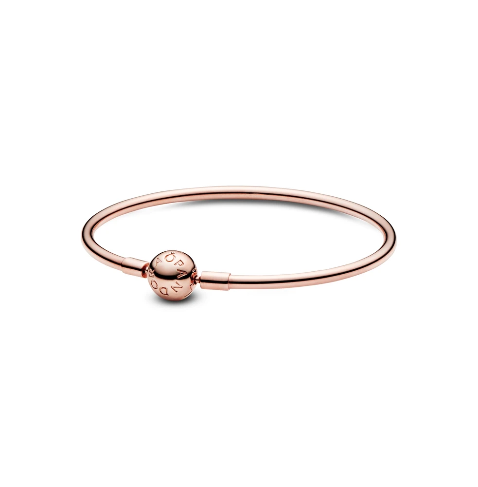Pandora Rose Gold-Plated Barrel Clasp Bangle Bracelet
