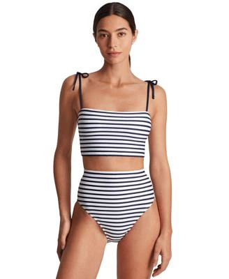 Lauren Ralph Lauren Womens Tie Strap Tankini Top Modern High Waist Bottoms