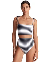 Lauren Ralph Lauren Womens Tie Strap Tankini Top Modern High Waist Bottoms