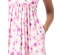 Carmen Marc Valvo Women's Printed Sleeveless Cover-Up Dress
