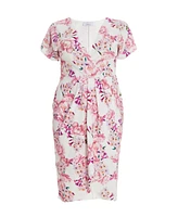 Quiz Plus Floral Scuba Crepe Wrap Maxi Dress