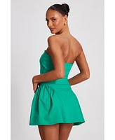 Quiz Women's Bengaline Bandeau Drop Waist Mini Dress