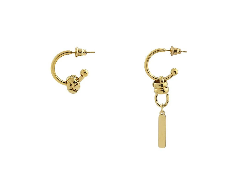 Spiral and Dangle Earrings in 18k Gold-Plated Stainless Steel