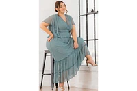 Kiyonna Plus Graceful Tiered Mesh Gown
