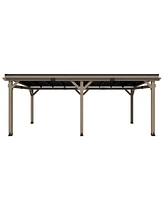 Mondawe 12 Ft. W x Ft. D Patio Wall-Mounted Solid Cedar Wood Gazebo with Galvanized Steel Roof