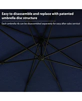 13 ft. Patio Umbrella Square Cantilever Umbrella, Outdoor Market Umbrella in Beige with 360° Rotation for Pool Lawn (without base )(with 365 day