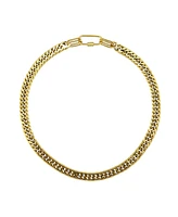 Stainless Steel Wide Chain Necklace in Gold Plate