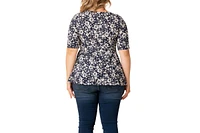 Kiyonna Plus Posh Peplum Top with Sweetheart Neckline