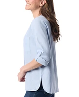 Gloria Vanderbilt Women's Sabina Woven Split-Neck Shirt