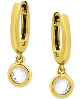 Giani Bernini Round Cubic Zirconia Charm Huggie Earrings