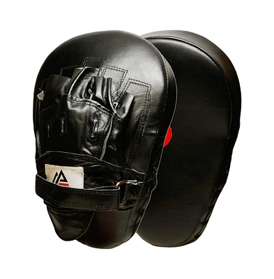 Amber Fight Gear Genuine Leather Extreme Curved Target Focus Punching Mitts for Mma, Kickboxing, Muay Thai Martial Arts Sparring with Wrist Support