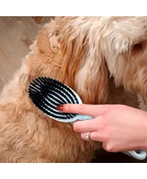 Ocean Plastic by Pt Blue Double-Sided Round Grooming Brush for Pets, Eco-Friendly Dogs and Cats