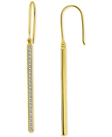 Giani Bernini Round Channel Set Cubic Zirconia Linear Fish Hook Drop Earrings