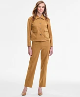 Anne Klein Women's Button-Front Patch Pocket Jacket