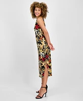 Anne Klein Women's Printed Sleeveless Halter Midi Dress