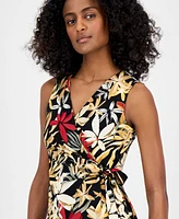 Anne Klein Women's Sleeveless Printed Wrap Blouse