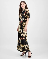 Anne Klein Women's Dot-Print Pull-On Maxi Skirt