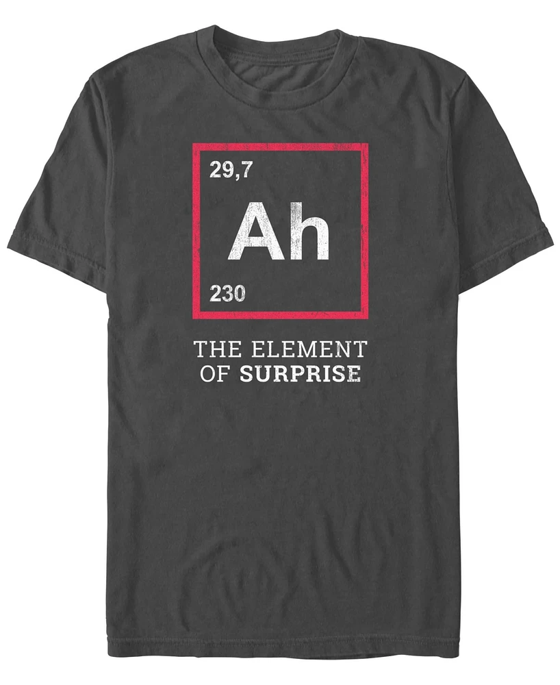 Design By Humans Men's Ah The Element Of Surprise Funny Gift Idea Short Sleeve T-Shirt