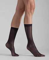 Lechery Women's Set of Two Lustrous Silky Shiny Sheer Dress Socks