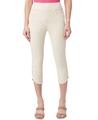 Hue Women's Game Changing Tulip-Hem Denim Capri Leggings