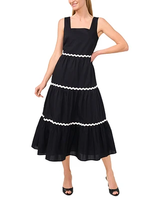 CeCe Women's Cotton Square-Neck Midi Dress