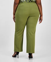 Ak Anne Klein Plus Pull-On Mid-Rise Trousers