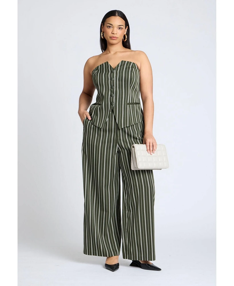 Eloquii Plus Wide Leg Striped Pant