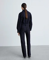 Mango Women's Denim Belted Jumpsuit