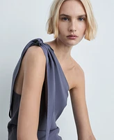 Mango Women's Asymmetrical Satin Jumpsuit