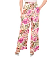 CeCe Women's Tie-Waist Wide-Leg High-Rise Pants