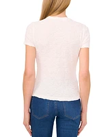 CeCe Women's Short-Sleeve Puckered-Knit Baby T-Shirt