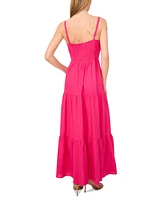 CeCe Women's V-Neck Sleeveless Tiered Maxi Dress
