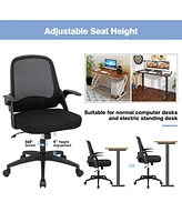 Adjustable Mesh Office Chair Rolling Computer Desk Chair with Flip-up Armrest