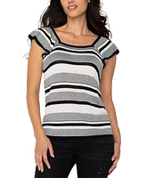 Liverpool Los Angeles Women's Ruffled-Sleeve Sweater