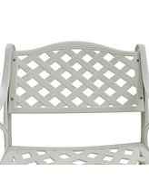 2 Pcs Outdoor Dining Chairs Cast Aluminium Patio Chair Set of Bistro Chairs, Bronze