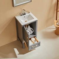 Casainc Fully Assembled 18" Freestanding Single Bathroom Vanity with 2 Handles Sets