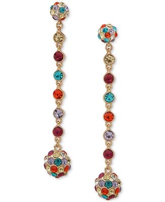 Karl Lagerfeld Paris Gold-Tone Stone & Crystal Fireball Linear Drop Earrings