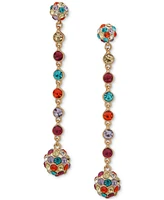 Karl Lagerfeld Paris Gold-Tone Stone & Crystal Fireball Linear Drop Earrings