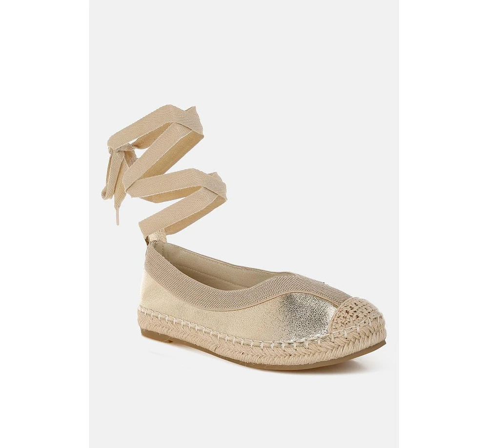 Zayal Metallic Detachable Lace Espadrilles