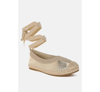 Zayal Metallic Detachable Lace Espadrilles